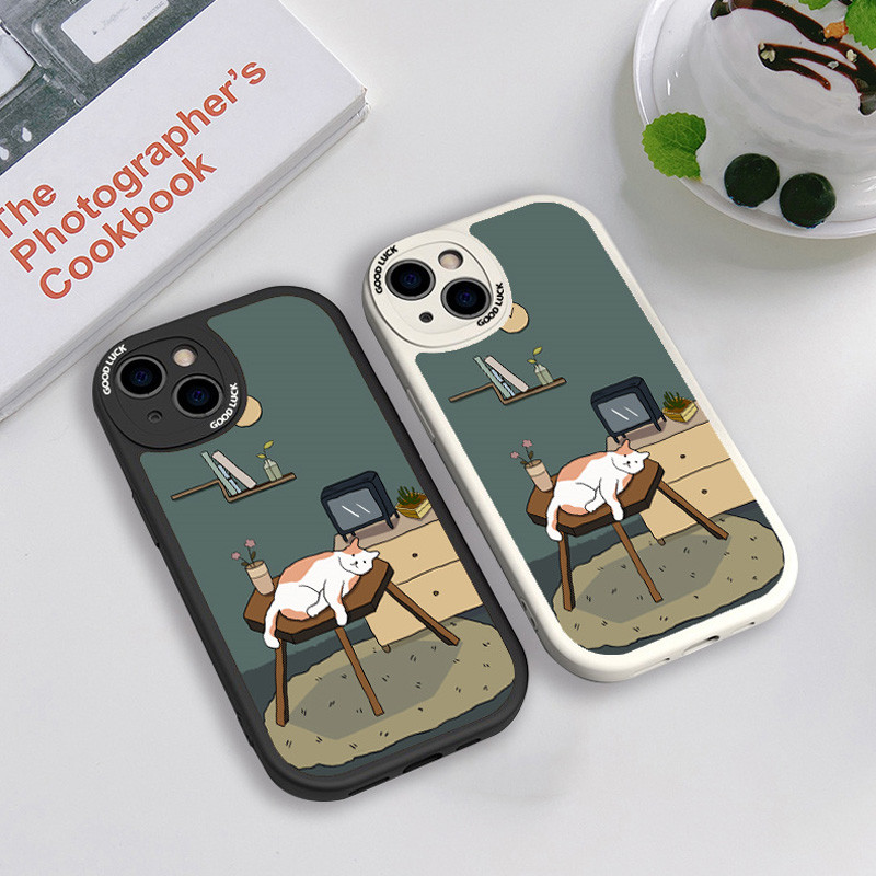 Θήκη τηλεφώνου Lazy White Orange Cat για iPhone 14 13 12 11 Pro Max Mini X XS XR 7 8 Plus SE Sleeping Cat Αντικραδασμική θήκη iPhone