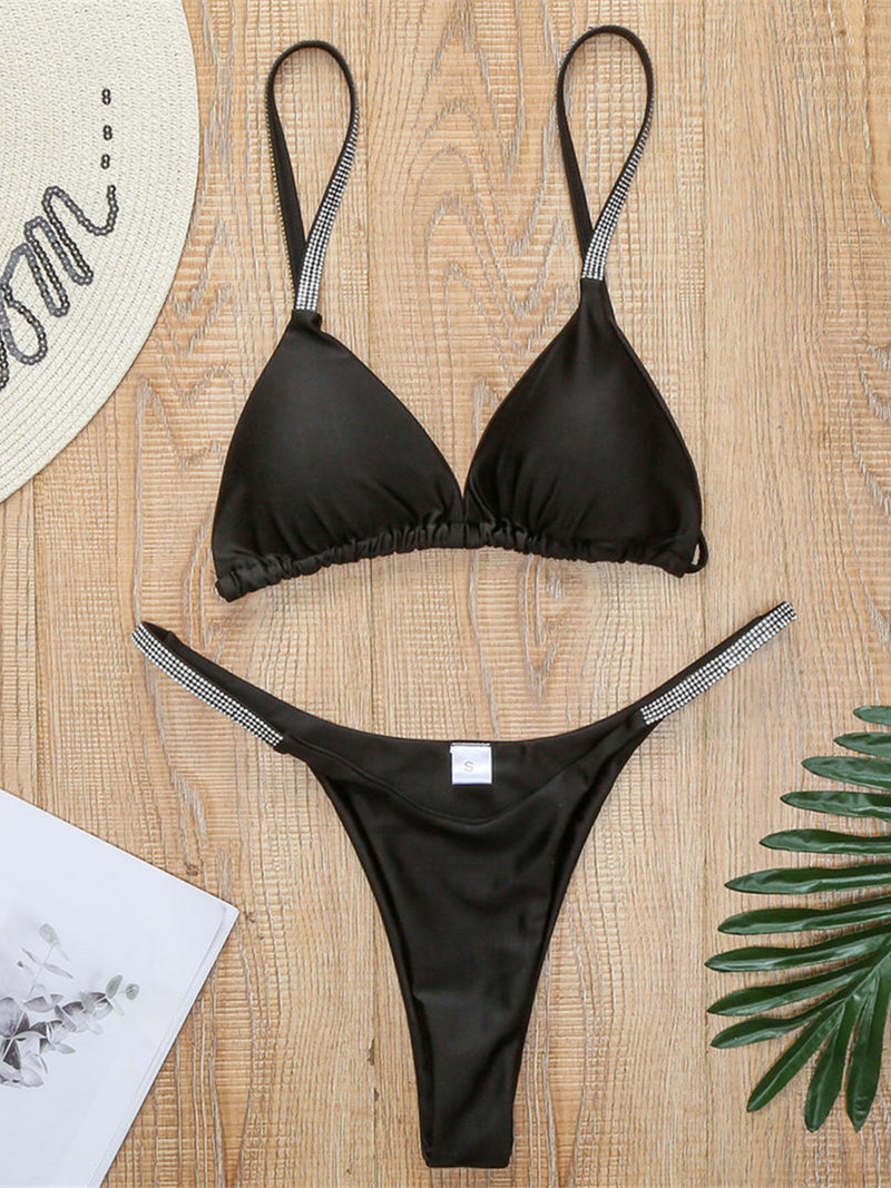 Jauns Sexy Sequins Polsterēts mini bikini sieviešu peldkostīms Sieviešu peldkostīmi Divdaļīgs bikini komplekts peldkostīms peldkostīms Swim Lady V2043