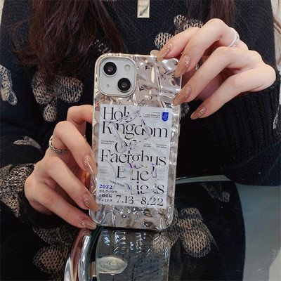 Το Ins Cold Wind είναι κατάλληλο για θήκη τηλεφώνου Apple 12 Pro Max με πλισέ αλουμινόχαρτο iPhone11/13 Επιμετάλλωση 14pro Fashion Θήκη iPhone