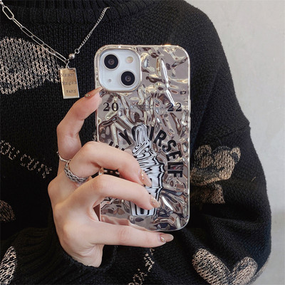Το Ins Cold Wind είναι κατάλληλο για θήκη τηλεφώνου Apple 12 Pro Max με πλισέ αλουμινόχαρτο iPhone11/13 Επιμετάλλωση 14pro Fashion Θήκη iPhone