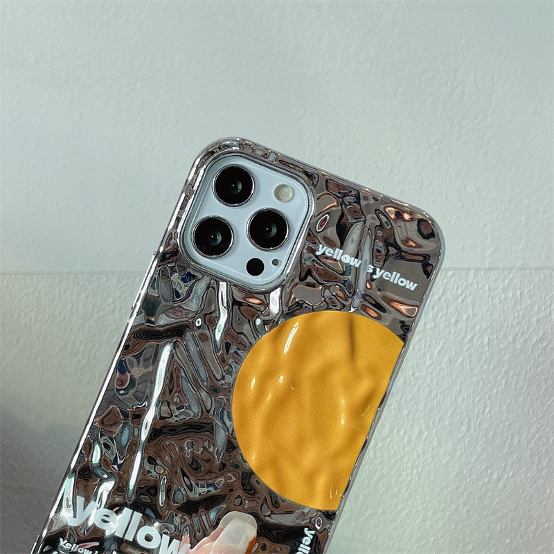 Το Ins Cold Wind είναι κατάλληλο για θήκη τηλεφώνου Apple 12 Pro Max με πλισέ αλουμινόχαρτο iPhone11/13 Επιμετάλλωση 14pro Fashion Θήκη iPhone