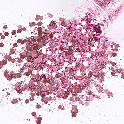 10 ml trandafir violet roz pulbere pentru unghii mixt hexagonal fulgi sclipici praf pentru bricolaj meșteșuguri gel nail art decorare accesorii