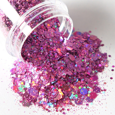 10 ml trandafir violet roz pulbere pentru unghii mixt hexagonal fulgi sclipici praf pentru bricolaj meșteșuguri gel nail art decorare accesorii