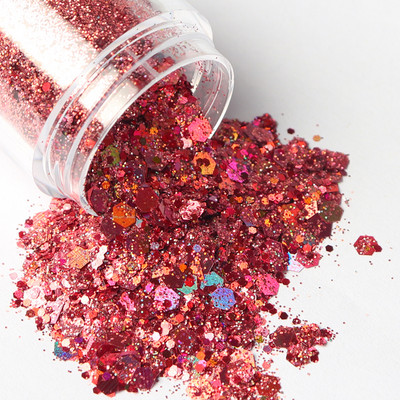 10 ml trandafir violet roz pulbere pentru unghii mixt hexagonal fulgi sclipici praf pentru bricolaj meșteșuguri gel nail art decorare accesorii