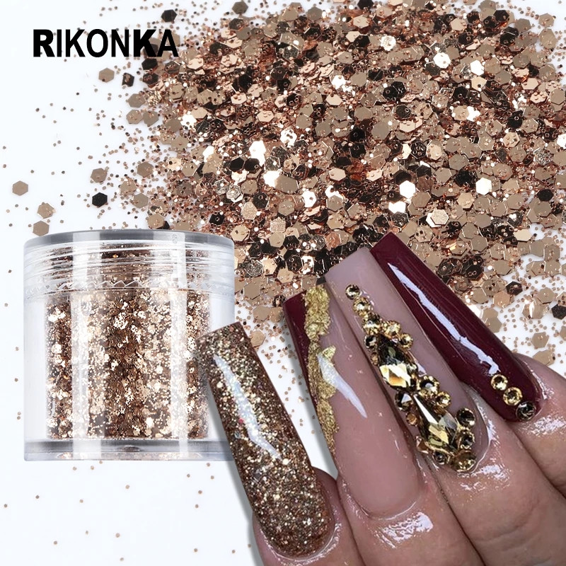 10 ml trandafir violet roz pulbere pentru unghii mixt hexagonal fulgi sclipici praf pentru bricolaj meșteșuguri gel nail art decorare accesorii