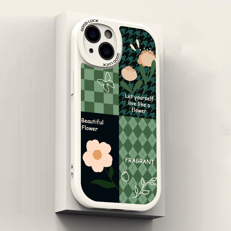 Cvjetna rešetkasta telefonska maska za iPhone 13 12 11 Pro Max Mini X XS XR 8 Plus šumska serija otporna na udarce iPhone maska