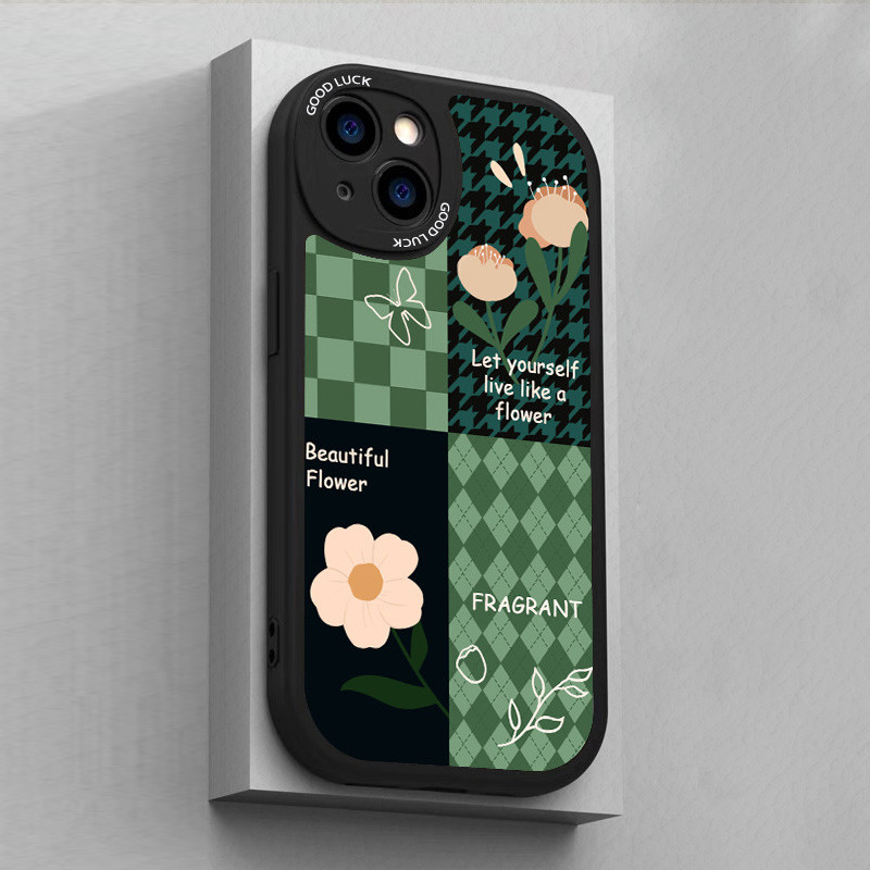 Cvjetna rešetkasta telefonska maska za iPhone 13 12 11 Pro Max Mini X XS XR 8 Plus šumska serija otporna na udarce iPhone maska