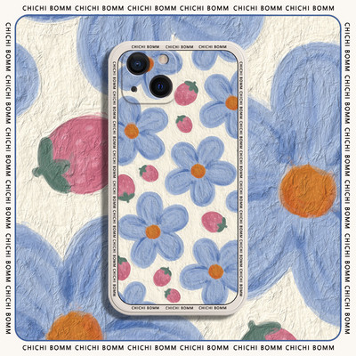 Калъф за телефон от колекция цветя с маслени бои за iPhone 14 13 12 11 Pro Max Mini X XS XR 7 8 Plus нов калъф за iPhone с ягодови цветя