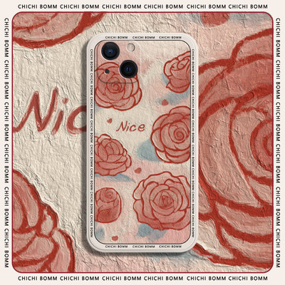 Õlimaali lillekollektsiooni telefoniümbris iPhone`ile 14 13 12 11 Pro Max Mini X XS XR 7 8 Plus uus maasika lilledega iPhone ümbris