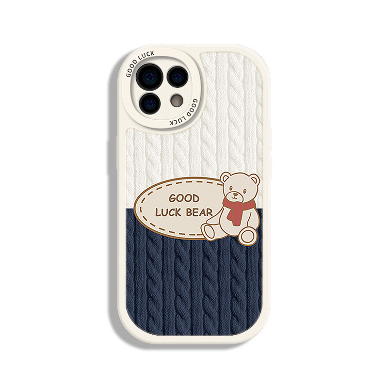 Good Luck Bear Phone Case για iPhone 14 13 12 11 Pro Max Mini X XS XR 7 8 Plus Premium Frosted Shock Resistant Case iPhone