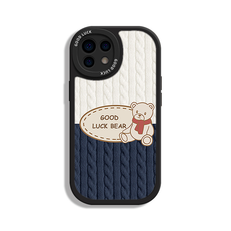 Good Luck Bear Phone Case για iPhone 14 13 12 11 Pro Max Mini X XS XR 7 8 Plus Premium Frosted Shock Resistant Case iPhone