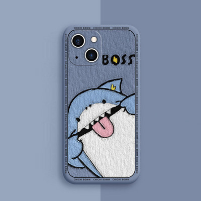 Νέα θήκη Grinning Shark για iPhone 14 13 12 11 Pro Max Mini X XS XR 7 8 Plus Silicone Cartoon Shark Θήκη iPhone чехол для айфона