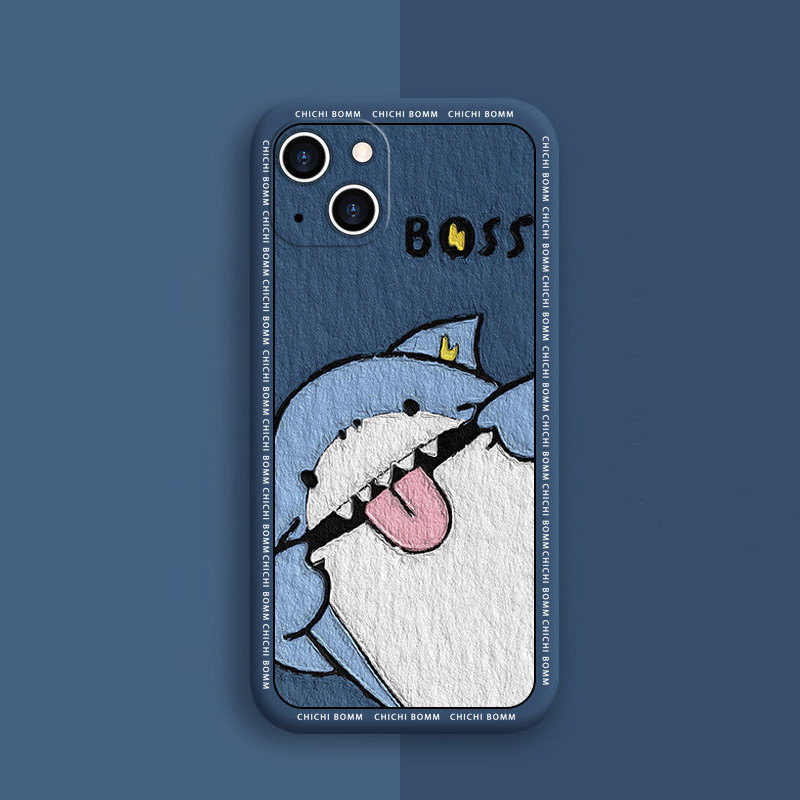 Νέα θήκη Grinning Shark για iPhone 14 13 12 11 Pro Max Mini X XS XR 7 8 Plus Silicone Cartoon Shark Θήκη iPhone чехол для айфона