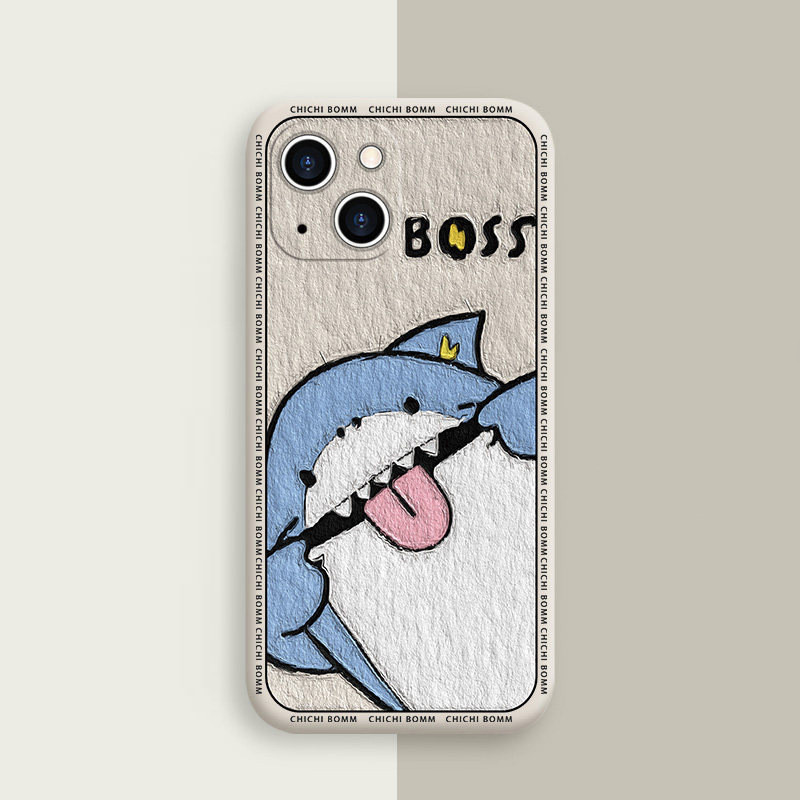 Νέα θήκη Grinning Shark για iPhone 14 13 12 11 Pro Max Mini X XS XR 7 8 Plus Silicone Cartoon Shark Θήκη iPhone чехол для айфона