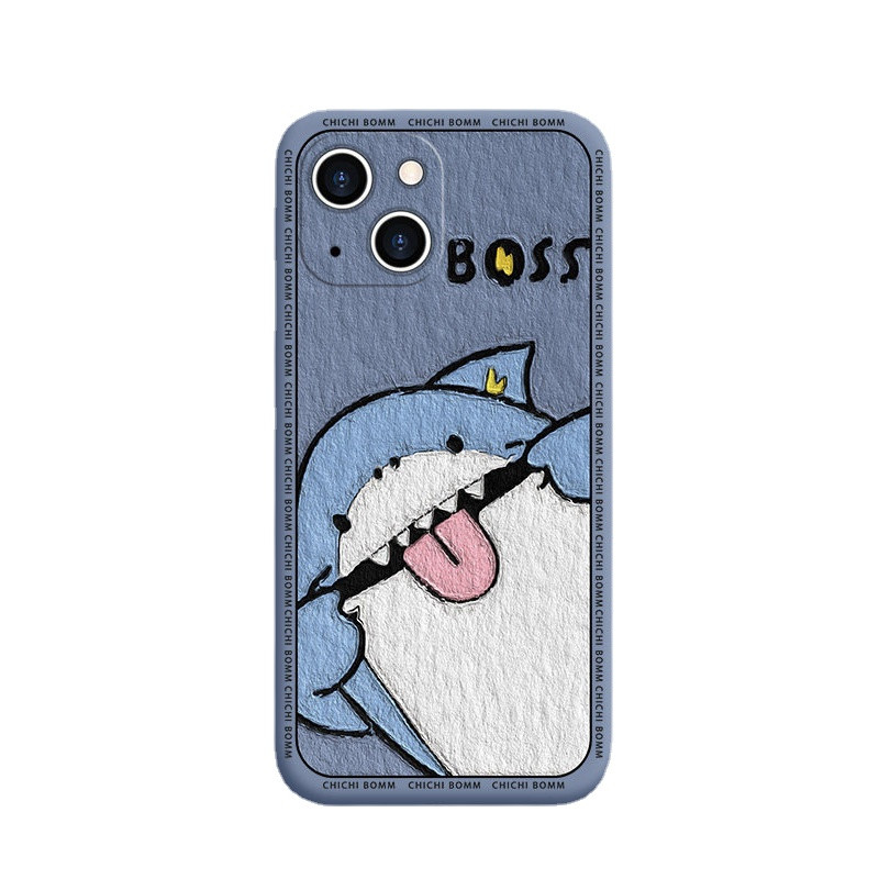 Νέα θήκη Grinning Shark για iPhone 14 13 12 11 Pro Max Mini X XS XR 7 8 Plus Silicone Cartoon Shark Θήκη iPhone чехол для айфона