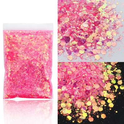 50 g Shiny Mix vaskos hatszögletű körömdíszítő csillám professzionális barkácsolás gél körömcsúcsokhoz Design Dekorációk Kiegészítők Kellékek