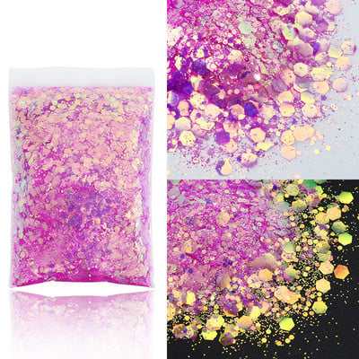 50 g Shiny Mix vaskos hatszögletű körömdíszítő csillám professzionális barkácsolás gél körömcsúcsokhoz Design Dekorációk Kiegészítők Kellékek