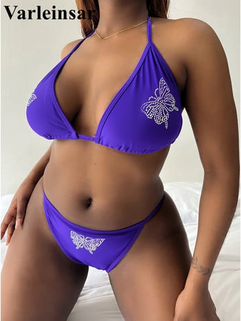 0XL - 4XL Butterfly Bikini Large Size Swimwear Plus Size Γυναικείο μαγιό Γυναικείο Σετ μπικίνι δύο τεμαχίων Μαγιό V3312