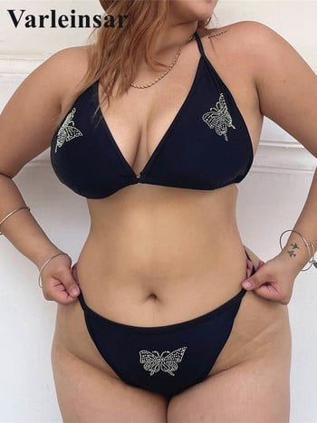 0XL - 4XL Butterfly Bikini Large Size Swimwear Plus Size Γυναικείο μαγιό Γυναικείο Σετ μπικίνι δύο τεμαχίων Μαγιό V3312