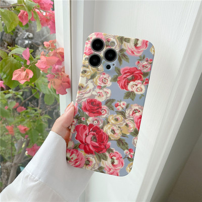 Fashion Fresh Flower Μαλακή θήκη τηλεφώνου για iPhone 14 13 Pro Max 12 11 XR XS X 7 8 Plus Κάλυμμα σιλικόνης με προστασία κάμερας