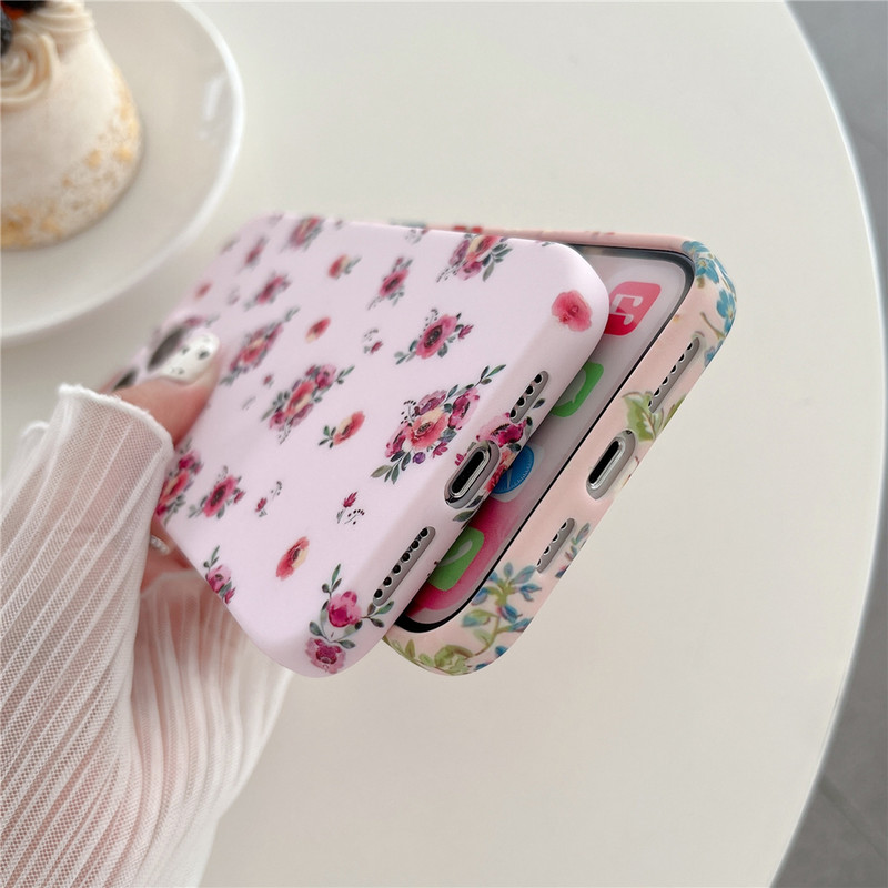 Fashion Fresh Flower pehme telefoniümbris iPhone 14 13 Pro Max 12 11 XR XS X 7 8 Plus põrutuskindel kaamera kaitse silikoonist kate