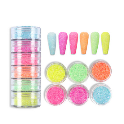 6 boja/komplet Nail Art Crystal Diamond Powder Sjajna boja Glitter Zlatno Srebrna Prašina Dodaci za DIY manikuru Dizajn Dekoracija