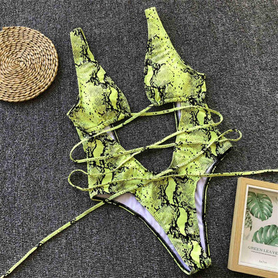Szexi kötés a has körül kivágott mély V Monokini egyrészes fürdőruha Női fürdőruha Női fürdőruha Swim V1037