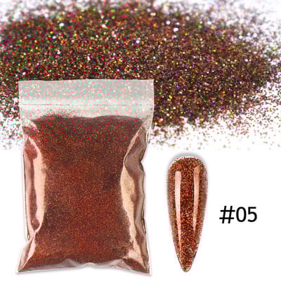 50g 0,2mm hologrāfisks nagu pulveris Sparkly Laser Gold Sudraba Glitter Ultra Smalki pigmenta putekļi nagu mākslas rotājumiem Aksesuāri