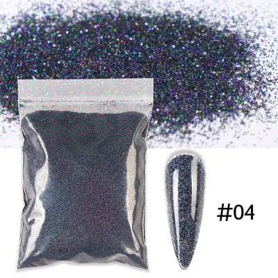 50g 0,2mm hologrāfisks nagu pulveris Sparkly Laser Gold Sudraba Glitter Ultra Smalki pigmenta putekļi nagu mākslas rotājumiem Aksesuāri