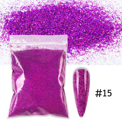 50g 0,2mm hologrāfisks nagu pulveris Sparkly Laser Gold Sudraba Glitter Ultra Smalki pigmenta putekļi nagu mākslas rotājumiem Aksesuāri