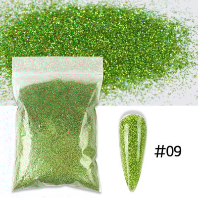50g 0,2mm hologrāfisks nagu pulveris Sparkly Laser Gold Sudraba Glitter Ultra Smalki pigmenta putekļi nagu mākslas rotājumiem Aksesuāri