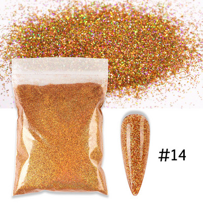 50g 0,2mm hologrāfisks nagu pulveris Sparkly Laser Gold Sudraba Glitter Ultra Smalki pigmenta putekļi nagu mākslas rotājumiem Aksesuāri