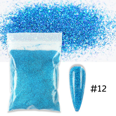 50g 0,2mm hologrāfisks nagu pulveris Sparkly Laser Gold Sudraba Glitter Ultra Smalki pigmenta putekļi nagu mākslas rotājumiem Aksesuāri