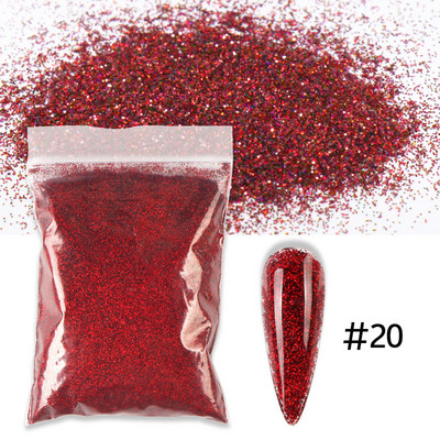 50g 0,2mm hologrāfisks nagu pulveris Sparkly Laser Gold Sudraba Glitter Ultra Smalki pigmenta putekļi nagu mākslas rotājumiem Aksesuāri