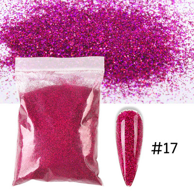 50g 0,2mm hologrāfisks nagu pulveris Sparkly Laser Gold Sudraba Glitter Ultra Smalki pigmenta putekļi nagu mākslas rotājumiem Aksesuāri