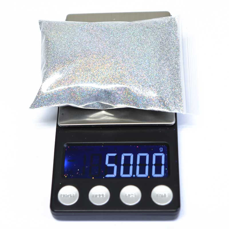 50g 0,2mm hologrāfisks nagu pulveris Sparkly Laser Gold Sudraba Glitter Ultra Smalki pigmenta putekļi nagu mākslas rotājumiem Aksesuāri