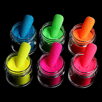 Fluorescent Nail Art Sugar Powder Dazzling Nail Art Pigment Glitter Πολύχρωμη σκόνη ουράνιου τόξου για DIY σχέδιο διακόσμησης μανικιούρ