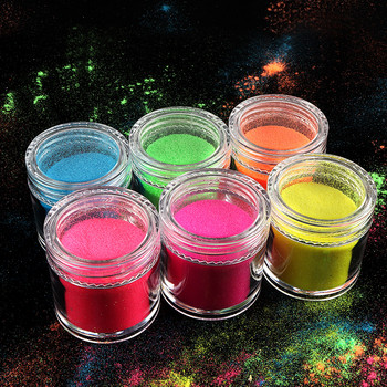 Fluorescent Nail Art Sugar Powder Dazzling Nail Art Pigment Glitter Πολύχρωμη σκόνη ουράνιου τόξου για DIY σχέδιο διακόσμησης μανικιούρ