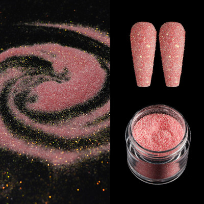 Fluorestseeruv küünekunsti suhkrupulber pimestav küünekunsti pigment, sädelev värviline vikerkaaretolm meisterdamiseks maniküüri kaunistamiseks