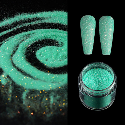 Fluorestseeruv küünekunsti suhkrupulber pimestav küünekunsti pigment, sädelev värviline vikerkaaretolm meisterdamiseks maniküüri kaunistamiseks
