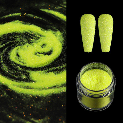 Fluorestseeruv küünekunsti suhkrupulber pimestav küünekunsti pigment, sädelev värviline vikerkaaretolm meisterdamiseks maniküüri kaunistamiseks