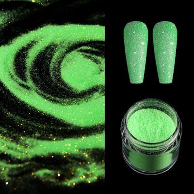 Fluorestseeruv küünekunsti suhkrupulber pimestav küünekunsti pigment, sädelev värviline vikerkaaretolm meisterdamiseks maniküüri kaunistamiseks