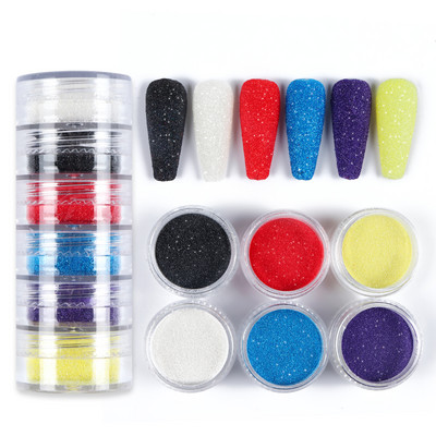 Rainbow Nail Art Cukor Pigment Glitter Fényes Finom Candy Effect Púder Kiegészítő készlet UV Gél körömdíszítéshez