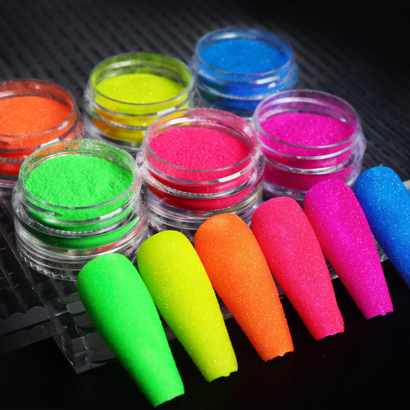 Rainbow Nail Art Cukor Pigment Glitter Fényes Finom Candy Effect Púder Kiegészítő készlet UV Gél körömdíszítéshez