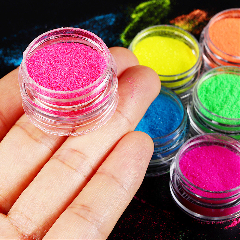 Rainbow Nail Art Cukor Pigment Glitter Fényes Finom Candy Effect Púder Kiegészítő készlet UV Gél körömdíszítéshez