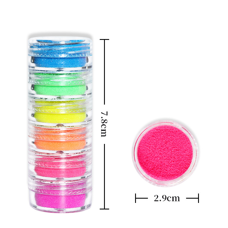 Rainbow Nail Art Cukor Pigment Glitter Fényes Finom Candy Effect Púder Kiegészítő készlet UV Gél körömdíszítéshez