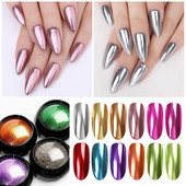 1Box Nail Mirror Glitter Pulveris Metālisks Krāsains Putekļu Metāla efekts Nagu Glitter Zelta Nail Art UV Gēla Polija Hrom Pārslas Putekļi