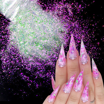 20g Holographic AB Ultra-thin Irregular Sequins Decoration Shiny Nail Glitter Powder Nail Προμήθειες για Επαγγελματίες Αξεσουάρ