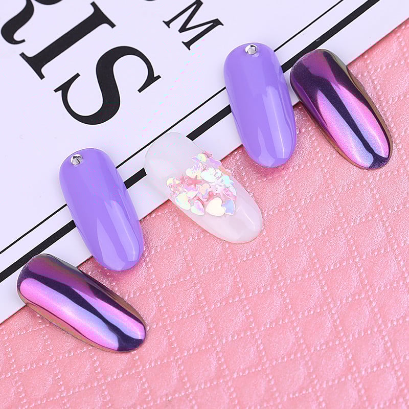 0,2 g/karp Chameleon Mirror sillerdavad küünte särapuudrid Aurorase efektiga küünekunsti kroompigmenttolm isetegemise kujunduskaunistus