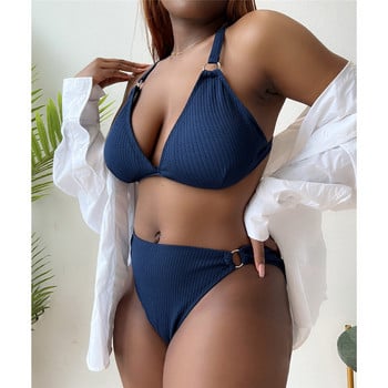 0XL - 4XL Deep V Bikini Plus Size Large Size Swimwear Γυναικείο Μαγιό Γυναικείο Σετ μπικίνι δύο τεμαχίων Bather Μαγιό Swim V3996